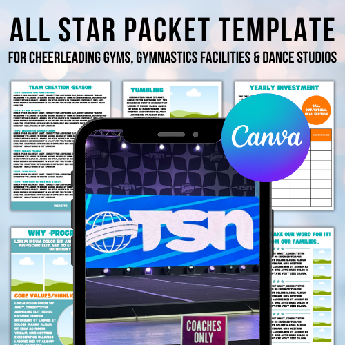 All Star Packet Template For Cheerleading Gyms, Gymnastics Facilities & Dance Studios
